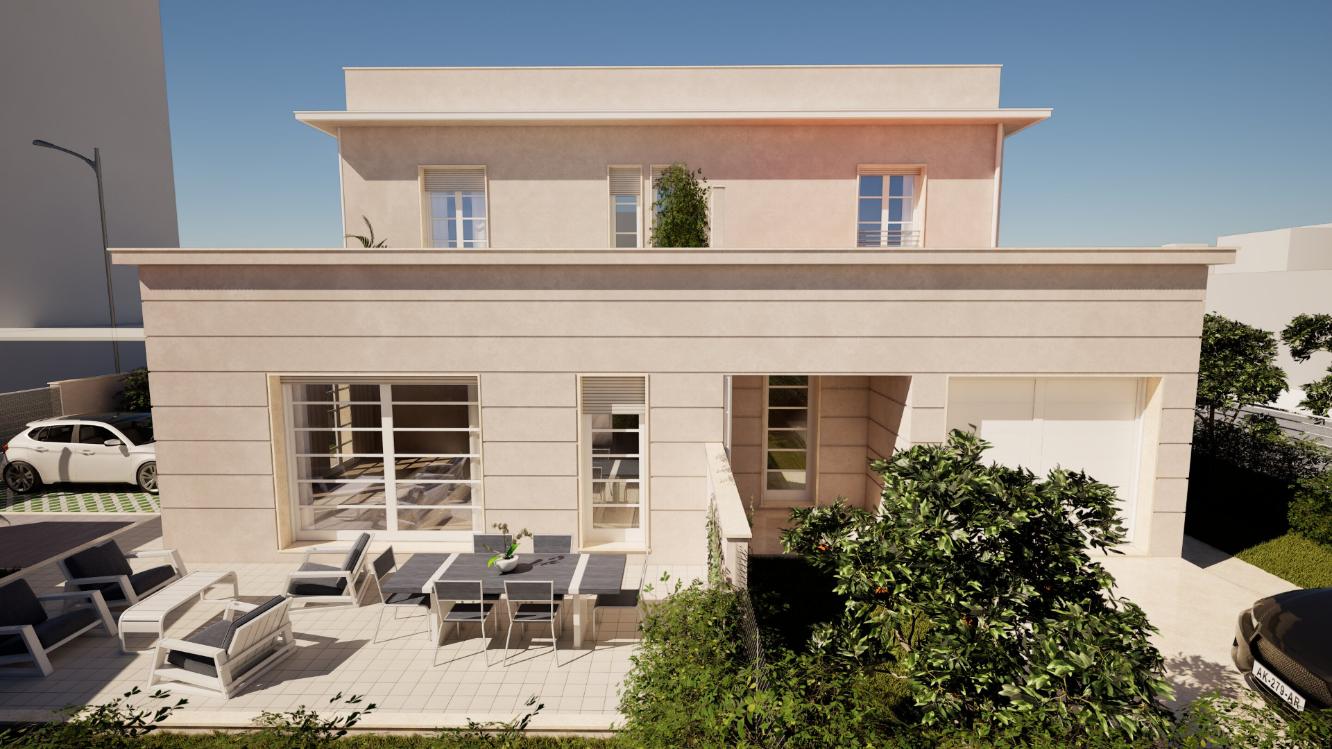 Lato Alpi Apuane (est) — Villa Levante (sx) e Villa Maestrale (dx)